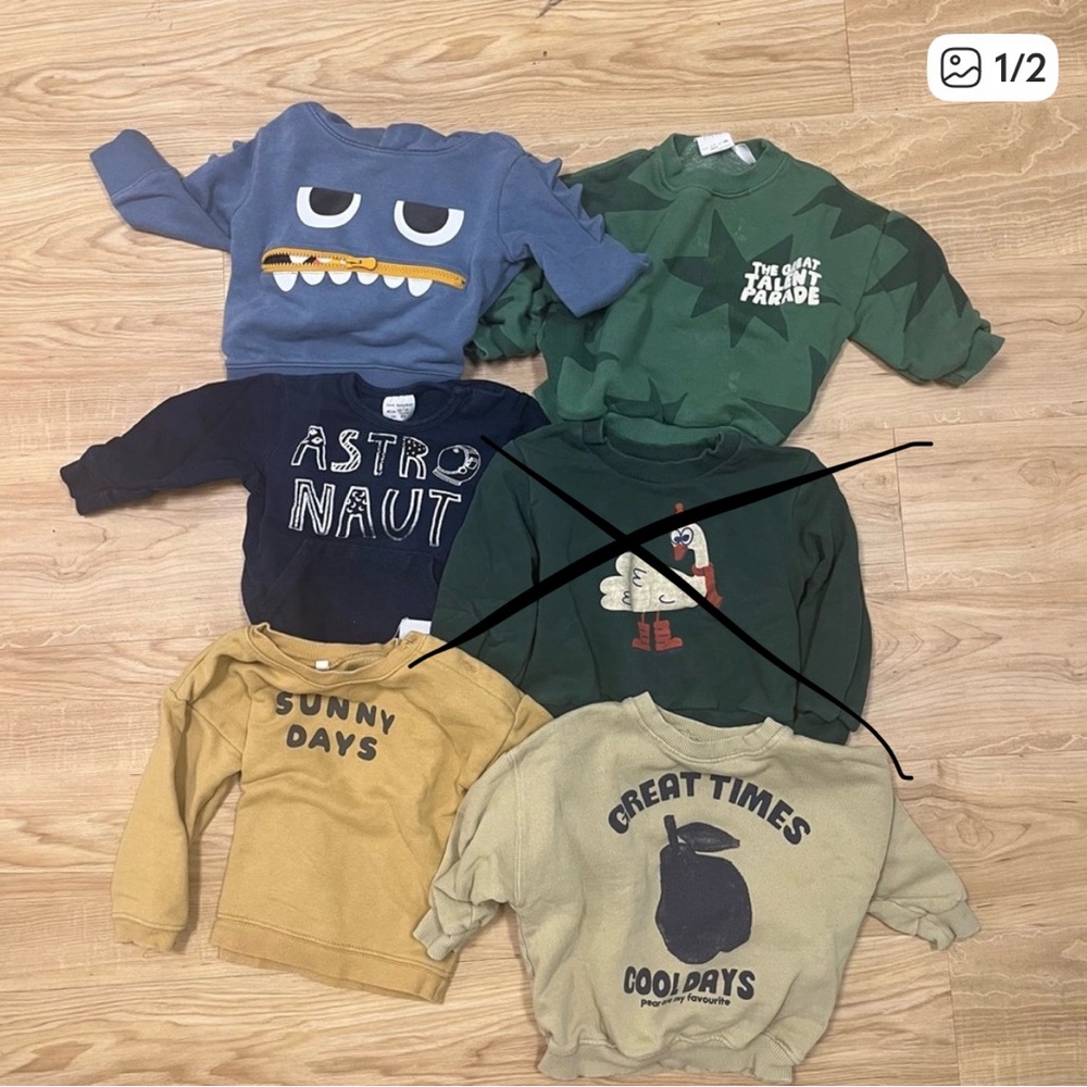 Kids Graphic Sweatshirts, size 18m - Various Brands. $10 each, $40 for the lot.